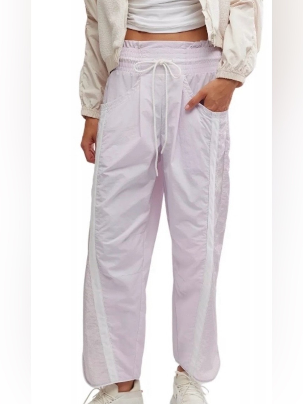 FP Free People FREE MOVEMENT Champ Is Here Printed Pants / purple lilac